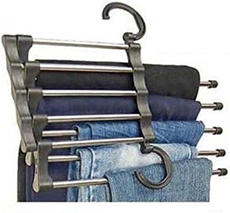 Dosige 5 in1 Adjustable Closet Hook Tie Belt Scarf Organizer Trousers Pants Rack Hanger