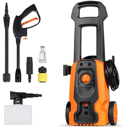 Pressure Washers 1600W 135Bar Jet Washers Pressure Washers with Adjustable Nozzle & Foam Cannon, Electric Power Washer for Cleaning Homes, Cars, Patios