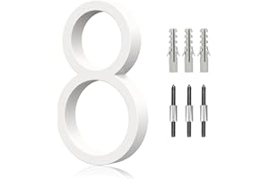 OLADOT 5" White Floating House Number, Metal Modern House Numbers, Mailbox Decor Number with Nail Kit, 911 Visibility Signage (8)