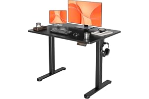 YDN Electric Standing Desk, 40x24 Inch Adjustable Height Stand up Desk, Sit Stand Home Office with Splice Board, Black