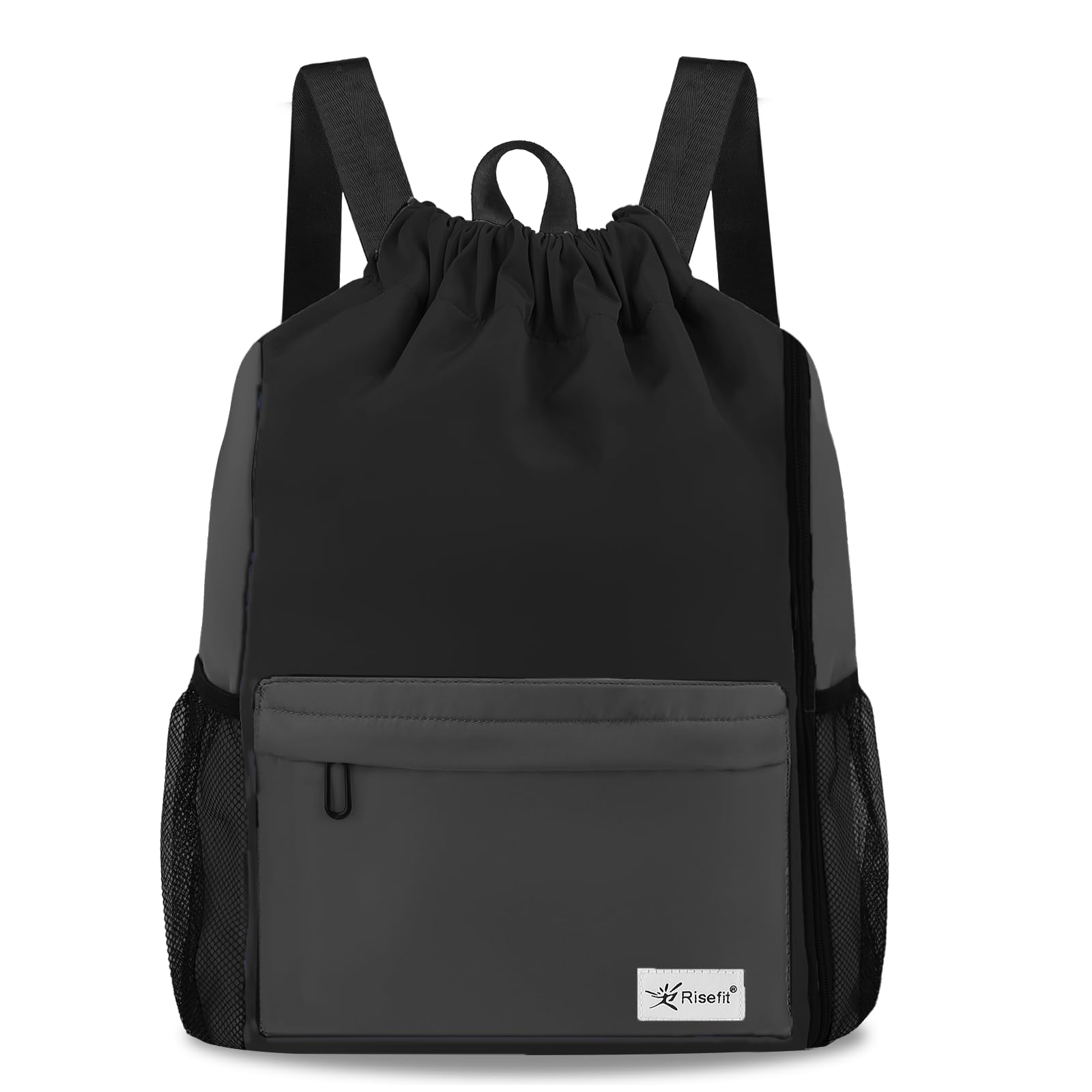 Risefit Waterproof Drawstring Bags String Backpack, Swim Bags PE Gym Bags Sports Backpacks Swimming Bags for Adults, Kids - Men Women Girls Boys
