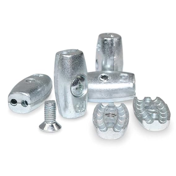 Seilwerk STANKE 10 x Drahtseilklemme Eiform Größe 2 für 2 mm Drahtseile Aluminium Silumin Stahlseil Klemme