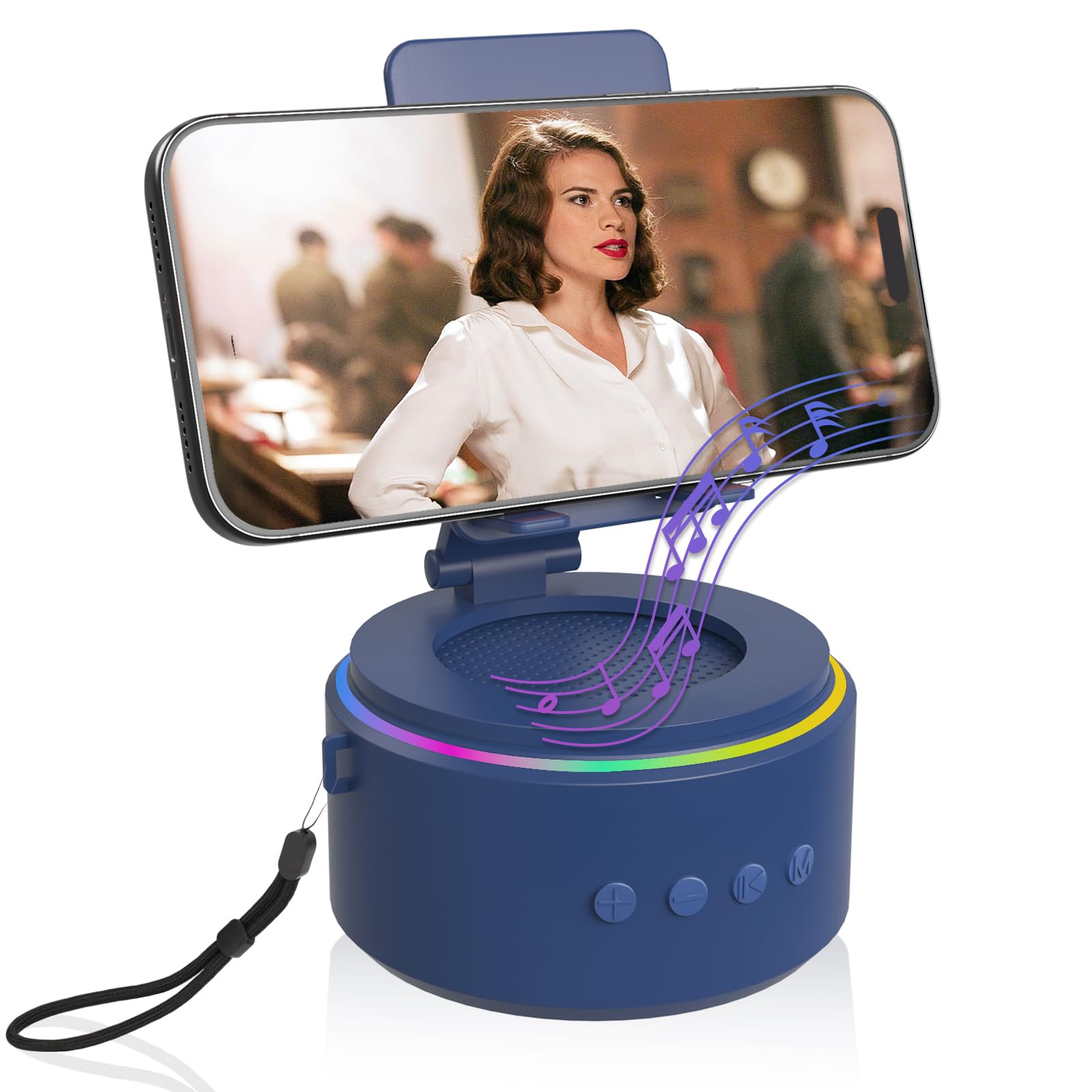 Photo 1 of ZAPUVO Gifts for Men Dad Him Husband Valentines Day - Blue Bluetooth Speaker with Phone Stand, Anniversary Birthday Gift for Teen Boy Boyfriend Women - Ideal for Home/Kitchens/Outdoor/Desk