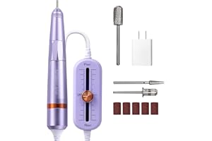 Five Angeles Electric Nail Drill for Acrylic Dip Powder & Gel Nail Art,USB E-file Machine for Beginners,Unique Stepless Adjustable Speed Control Electrical Nail Filer,Tungsten Steel Drill Bit