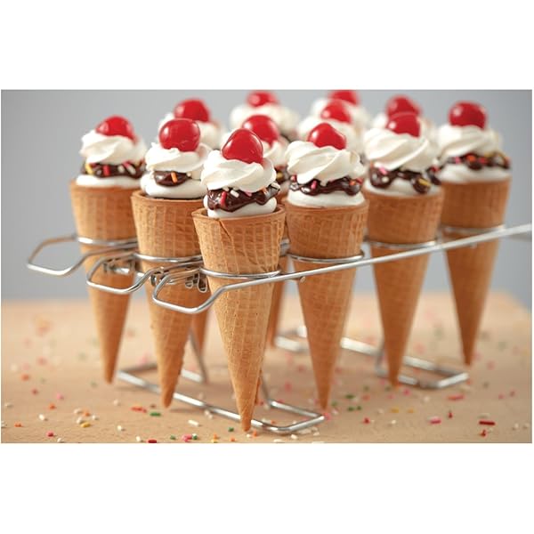 WILTON CUPCAKE CONES BAKING RACK, 12-CAVITY ICE CREAM CONE CUPCAKES HOLDER
