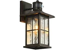 FLEDAVID Motion Sensor Porch Light Dusk to Dawn Outdoor Wall Lantern Black Exterior Sconce Lighting Fixtures Modern Outside Wall Mount Coach Lamp for House Garage Patio Front Door