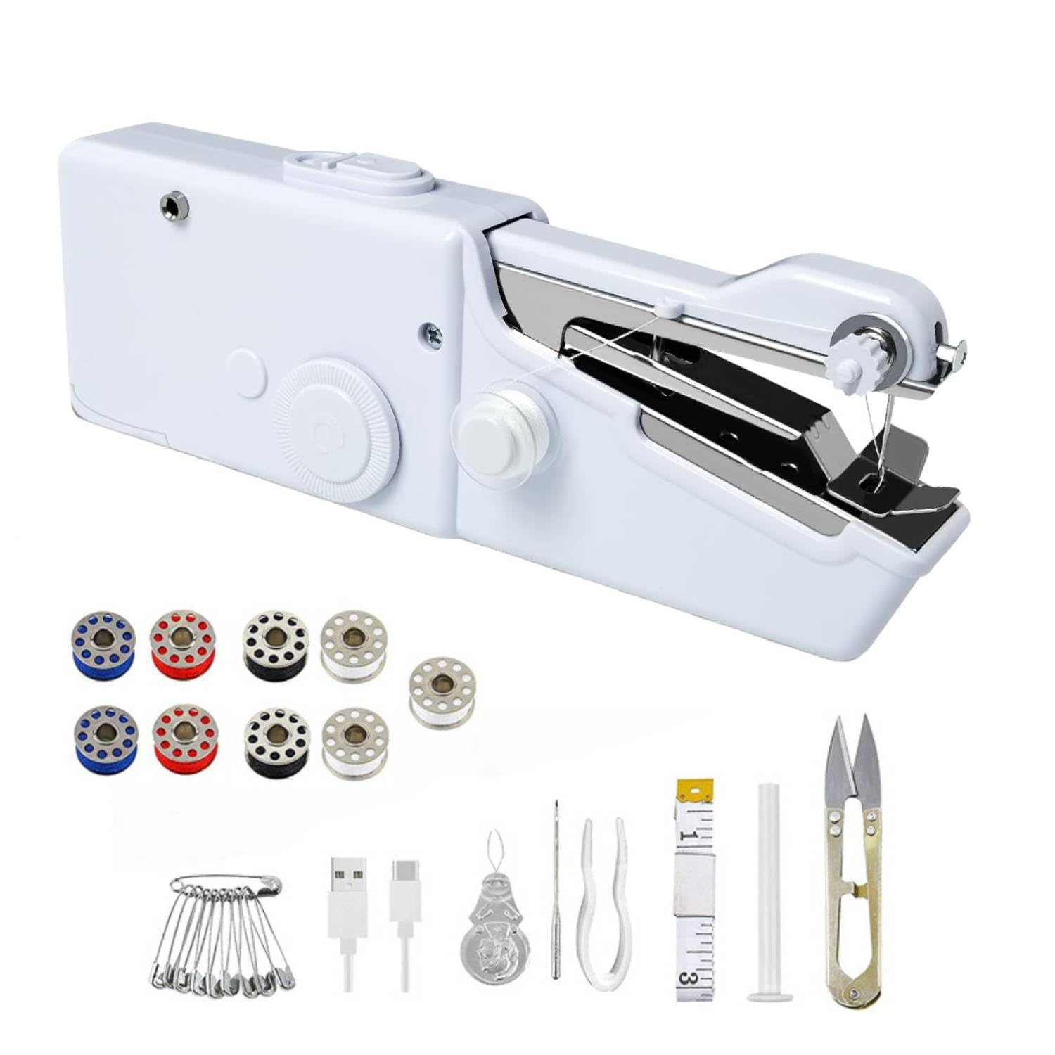 Photo 1 of Handheld Sewing Machine, Mini Hand Sewing Machine Portable for Beginners with Charging, Easy To Use, Suitable for Sewing Clothes, Family Travel, DIY