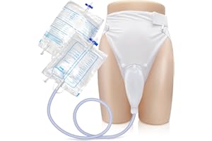 NORBENG Catheter for Men, Urine Collection Bag for Elderly Men Male Age 80, Reusable Portable Silicone Urinal with 2 Bags (White-Elderly Men)