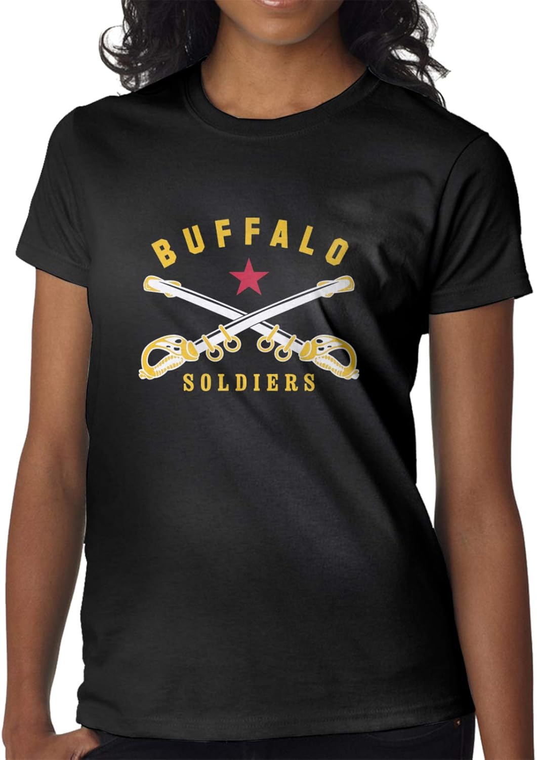 Amazon.com: Buffalo Soldier America History T-Shirt Women's Cotton Fashion Short Sleeve Made in 