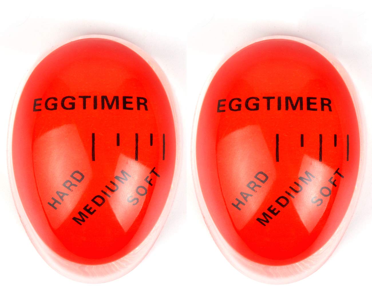 Colour Changing Egg Timer, Bidear 2 Pack Heat Sensitive Egg Timer in Boil Water for Kitchen,Orange,5.5 x 4.5 x 3 cm