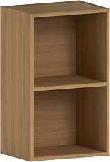 Vida Designs Oxford 2 Tier Cube Bookcase Oak Wood Shelving Unit