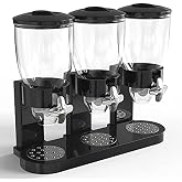 Triple Food Dispenser - Easy To Use Dry Food Dispenser Perfect As A Candy, Nuts, Rice, Granola, Cereal Dispenser &amp; More - Dispensing 1 Ounce Per Twist And Preserving Freshness For Fun, Easy Serving.