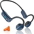 Bone Conduction Headphones Bluetooth, Wireless Sport Open Ear Headphones,Sweatproof Head Set Earbuds with Mic, Stereo inducti