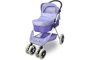 Anivia Baby Doll Stroller for 18 inches American Dolls, Foldable Doll Pram Convertible Seat/Bed/Crib, Baby Doll Bassinet with Forward & Backward Handle