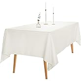 Ascoza 2pack 60x120 Inch Ivory Rectangular Tablecloth 6 Feet Table Cloth in Polyester Fabric for Wedding/Banquet/Restaurant/Parties