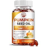 Pumpkin Seed Oil with Saw Palmetto, 3500mg Max Strength per Serving, 300 Softgels, Cold-Pressed with Essential Fatty Acids & Phytosterols, Supports Immune, Hair, Bladder & Prostate Health