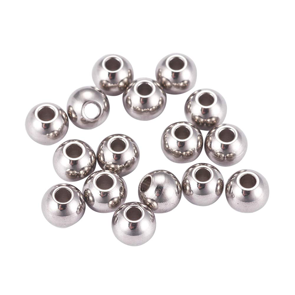 UNICRAFTALE 500pcs 1.2mm Stainless Steel Smooth Round Spacer Beads Loose Beads DIY Jewelry Making Findings 4x3mm