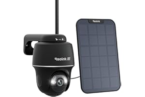 REOLINK First 4K Solar Security Cameras Wireless Outdoor, Argus PT Ultra Black+ 3W Solar Panel, 360° Pan Tilt Solar Battery O