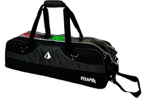Pyramid Path Slim Triple Tote Roller Bowling Bag (No Shoe Pocket) With Large Side Accessory Pockets - Lightweight and Designed for Travel