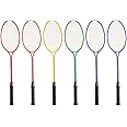 Champion Sports Tempered Steel Twin Shaft Badminton Racket - Set of six Colors