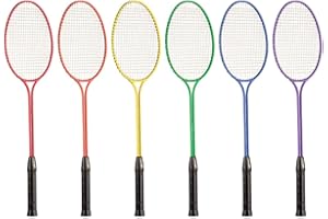 Champion Sports Tempered Steel Twin Shaft Badminton Racket - Set of six Colors