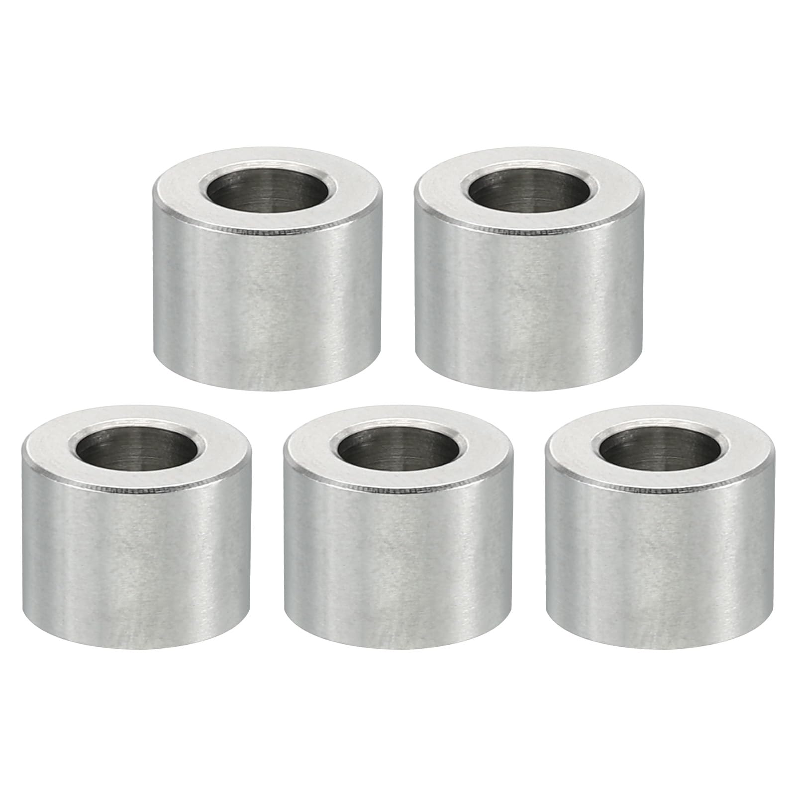 PATIKIL M5 Stainless Steel Spacers, 5 Pcs Metal Spacers Stainless Steel 5.2mm ID x 10mm OD x 8mm L Stainless Steel Spacer Screw Standoff Round for 1/5inch or M5 Screw Bolts