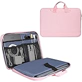 14 15 Inch Laptop Case Women Ladies Bag TSA Laptop Sleeve for MacBook Pro 14" M5/M4/M3/M2/M1, Macbook Air 15 M4/M3, Dell XPS 15/Inspiron 14, Acer HP Lenovo ASUS Chromebook 14" Notebook Case Bag, Pink