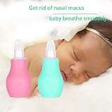 Firtink 2 Packs Baby Nasal Aspirator Pink Green Nasal Cleaner view 6