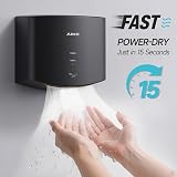 AIKE AK2630S Air Wiper Compact Hand Dryer 1400W 220V Black Plug & Go view 2