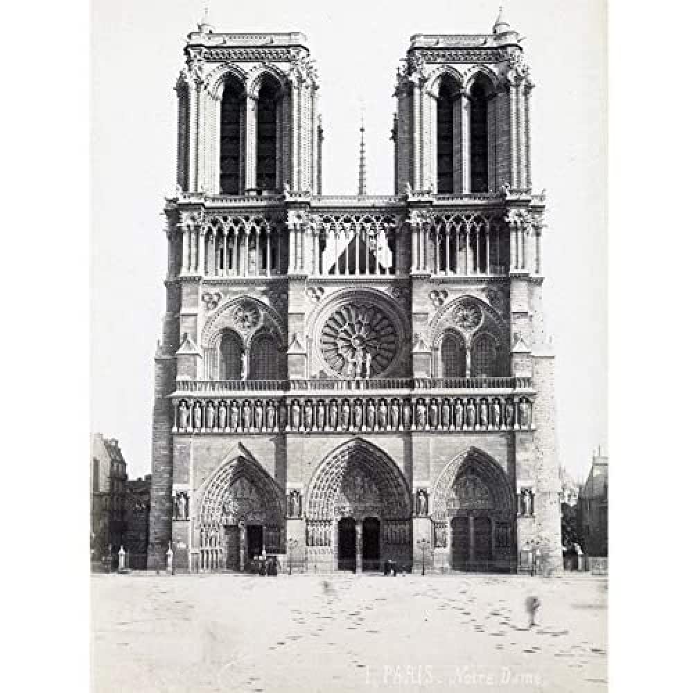 Artery8 Notre Dame Paris France Vintage Photograph Art Print Canvas Premium Wall Decor Poster Mural