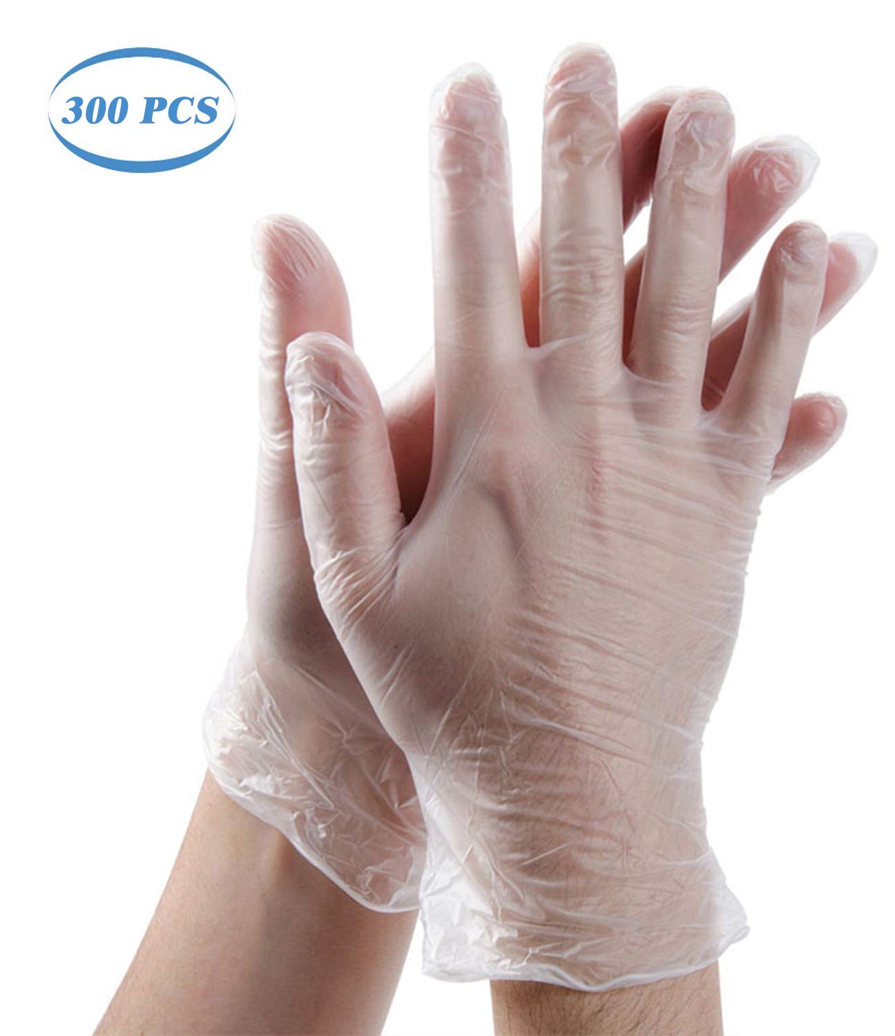 Funmazit 300PCS Disposable Clear Plastic Gloves, Disposable Food Prep