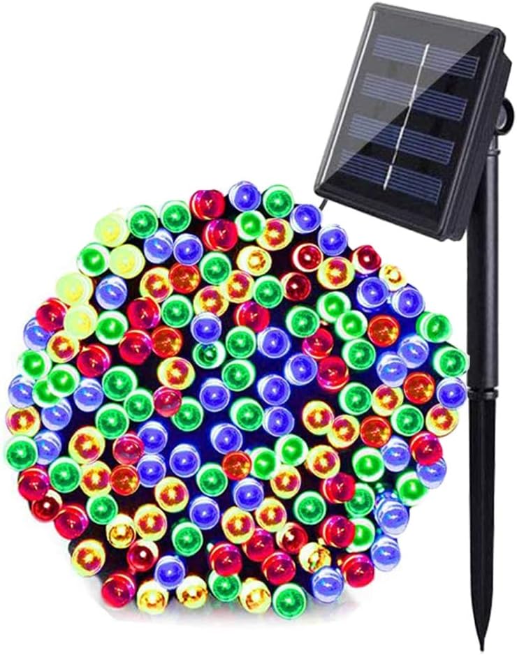 MAOKOT Solar String Lights, 8 Modes 72ft 200 LED Solar Powered String Lights, Waterproof Solar LED Christmas String Lights for Garden Fence Holiday Party Decor (Multicolor)