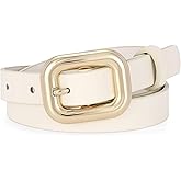 JASGOOD Women Skinny Leather Belt for Jeans Pants Dresses Fashion Ladies Thin Waist Belt with Metal Buckle