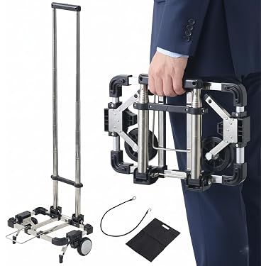Kole Imports Folding Travel Luggage Cart - Black | OC643 - View #2