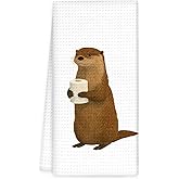 OINDADE Sea Otter Bathroom Hand Towels, Otter Gifts for Women Kids HandTowels, Funny Coastal Animal Kids Decorative Hand Towel for Washroom Restroom, Cute Sea Otters Kids Bathroom Decor, 16x24In