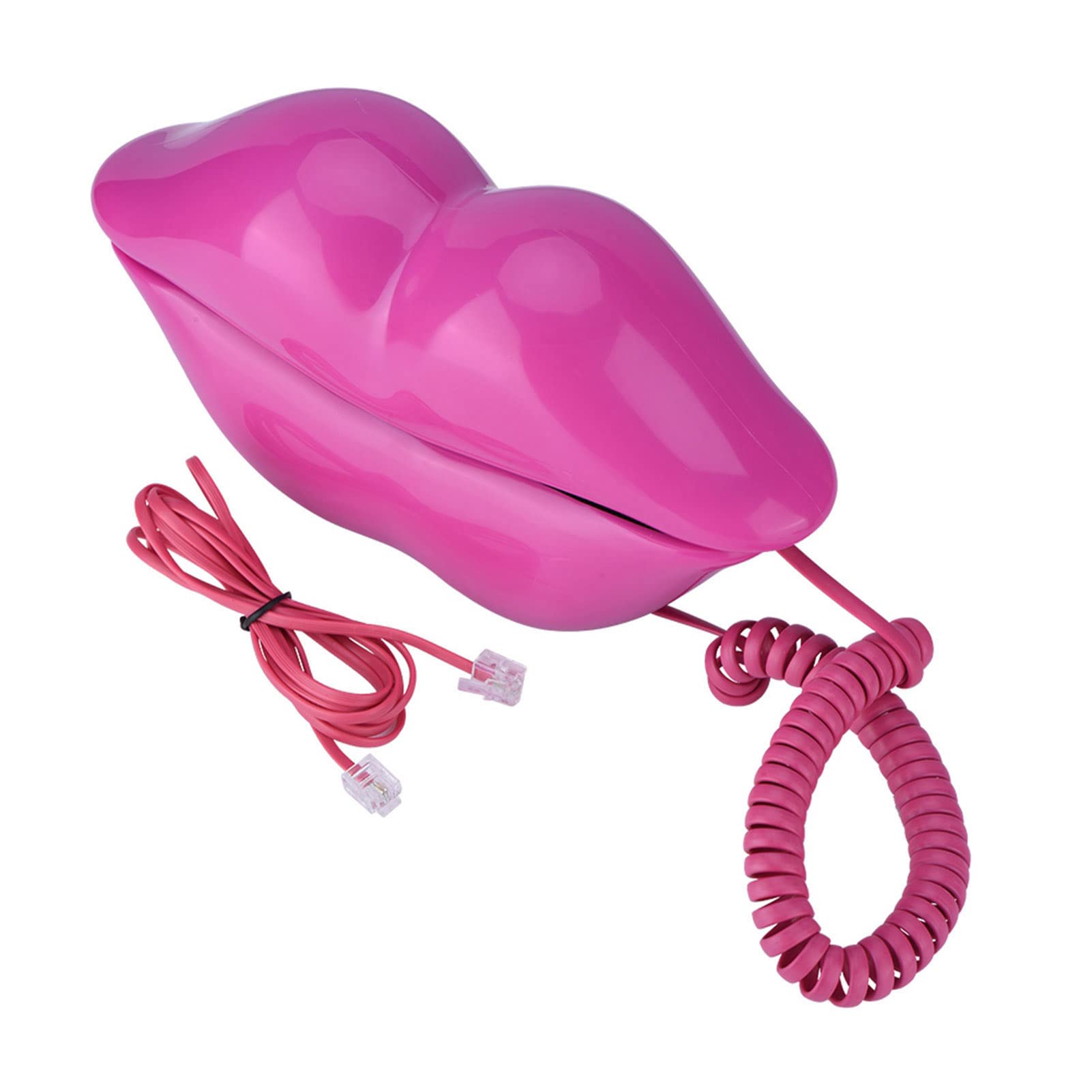 Landline Elephone, Funny Rose Red Lip Plas Ic Wire Phone House Elephones Corded Elehone Hanging Ornamen S Phone Home Decora Ionlip Fake Corded Decora Ion