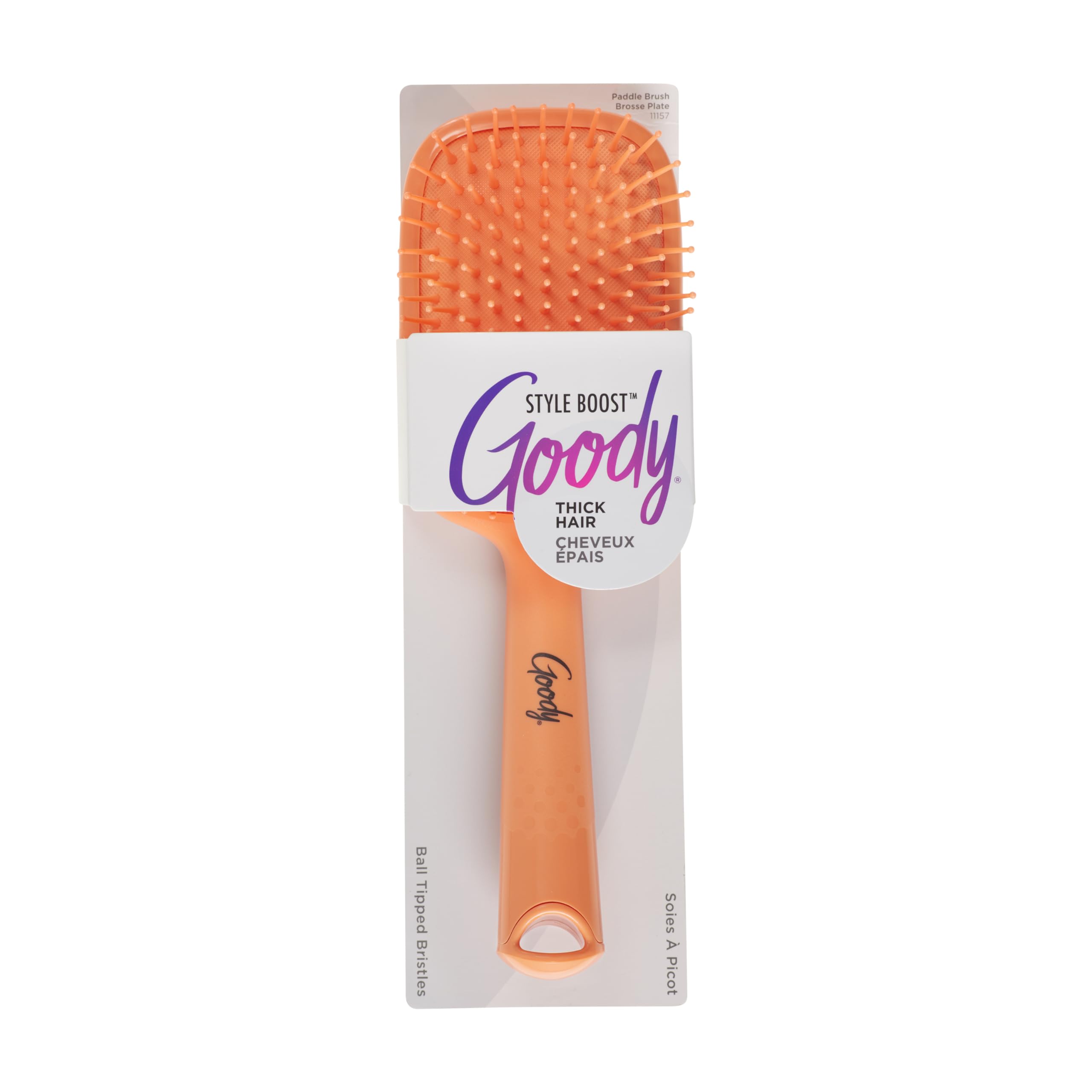 Photo 1 of Goody Style Boost Paddle Brush, Detangler Brush with Flexible Bristles, Use as a Detangling Brush or Styling Brush, Hair Brush to Tackle Tangles, Knots, Reduce Frizz, For Thick Hair, Coral