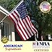 3 x 5 ft American Flag Made in USA - Embroidered Stars and Sewn Stripes with Brass Grommets - Fade Resistant Heavy Duty Nylon Indoor Outdoor US Flag