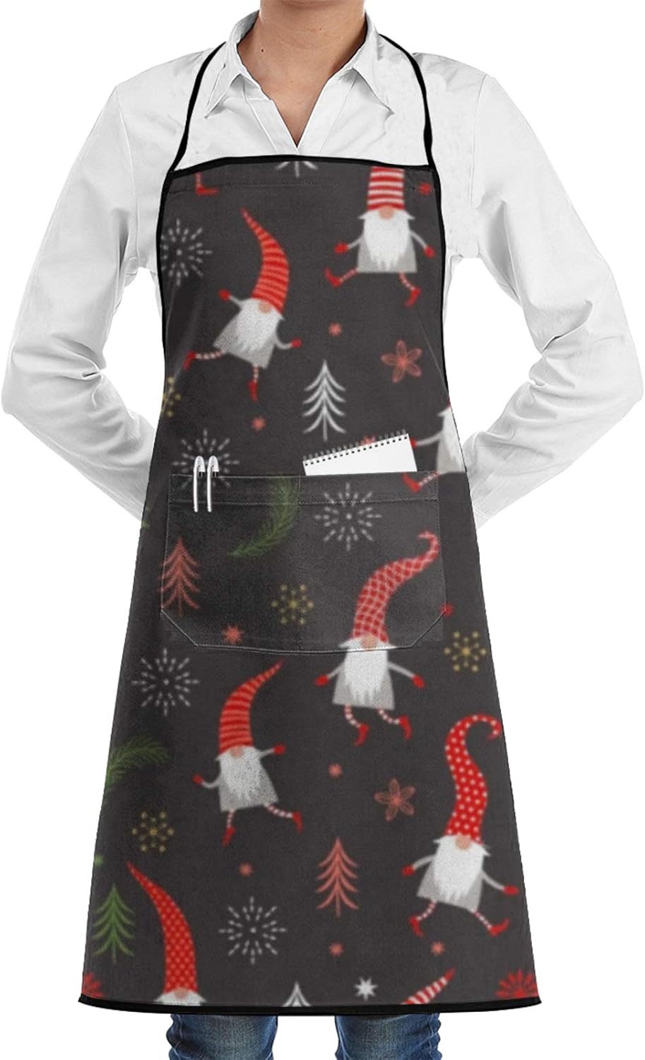 Weihnachtsmuster, niedliche Zwerge, rote Kochschürze für Erwachsene
