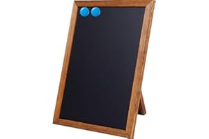 Besso Small Chalkboard Signs with Stand – Deep Black, Slate Chalk-Board 11x14 | Magnetic, Non-Porous Surface with Rustic Pine Wood Frame | Tabletop Chalkboard Sign for Wedding/Kitchen Menu Board Easel