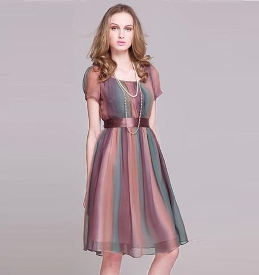 Amazon ラウンドネック ワンピース ドレス リボン半袖 カラフル 結婚式 2次会 パーティー レディース 夏物 K 1 Xxl ワンピース チュニック 通販