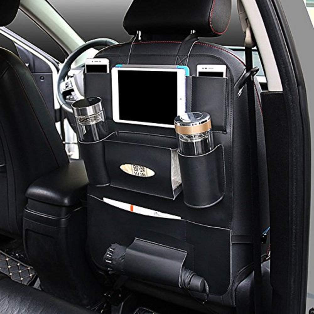 PRO365 PU Leather All in One Car Back Seat Organizer Multi Pockets (1 Piece, Black)