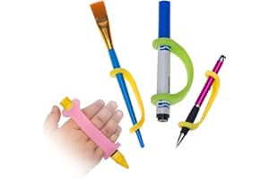 EaZyHold Art Pack - Silicone Adaptive Universal Cuff for Hand Grip Support, Daily Living Mobility Aid, Secure Hold on Pencils, Paint Brushes, Markers, Makeup - 4 Pack