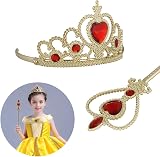 Vicloon Princess Dress Up 2Pcs Elsa Crown Wand Gift Set Pink Yellow view 5