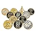 Black and Gold 60th Birthday Party Favor Stickers - 180 Labels