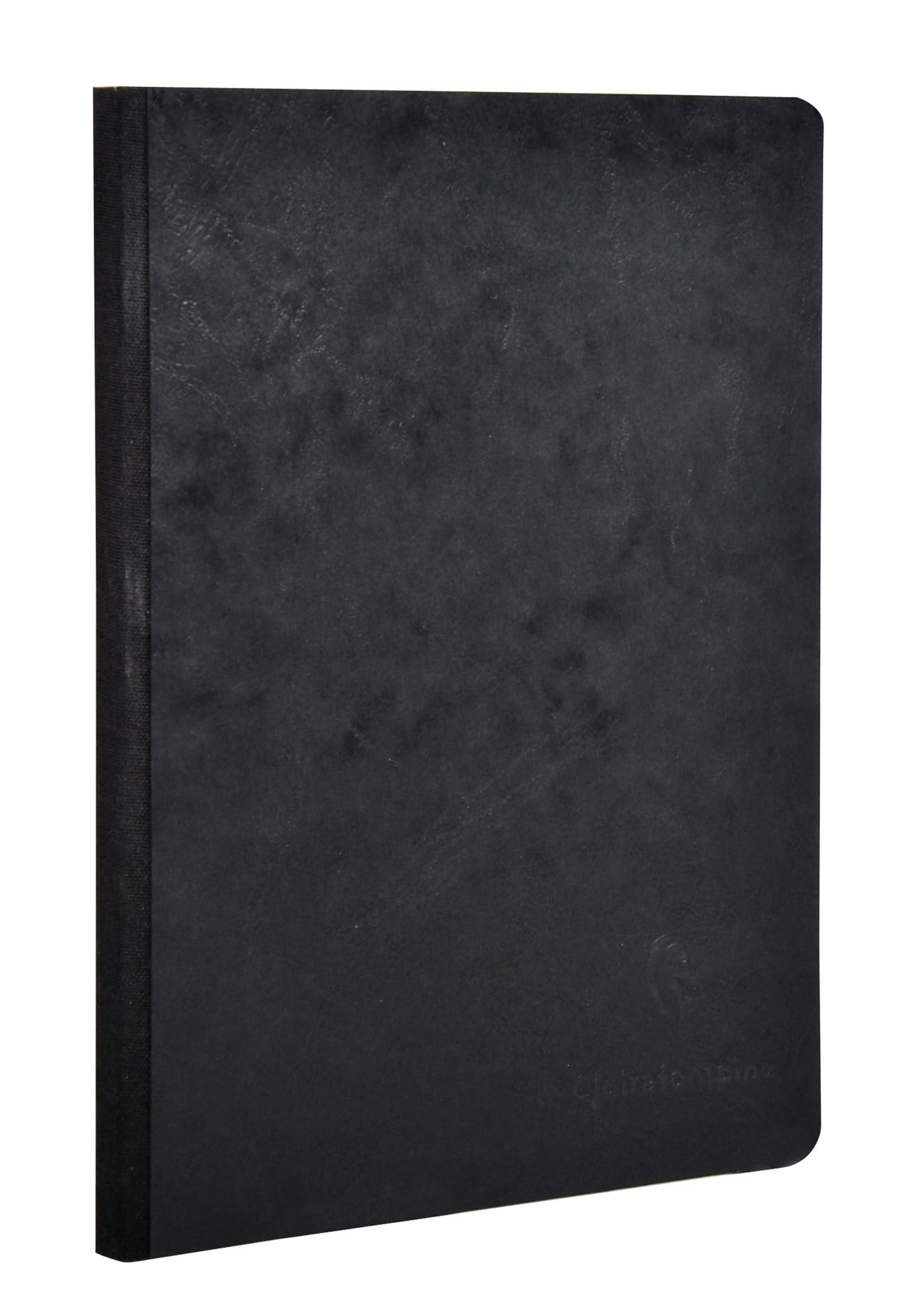 Clairefontaine 795401C Collection Age Bag Black Canvas Back Stitched Notebook - A5 14,8x21 cm - 192 Plain White Pages - Paper 90 g - Leather Grain Cover Card