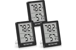 SONOMO Digital Humidity Meter Indoor Hygrometer Thermometer,3 Pack Room Thermometer with Temperature and Humidity Monitor for Home, Baby Room,Bedroom,Office, Greenhouse, Apartments (Black)