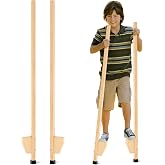 DoubleFill 1 Pair Wood Stilts for Kids 8-12 Kids Stilts 57.5 Inch with Smooth Coating, Highly Adjustable, Outdoor Toys for Children Adults