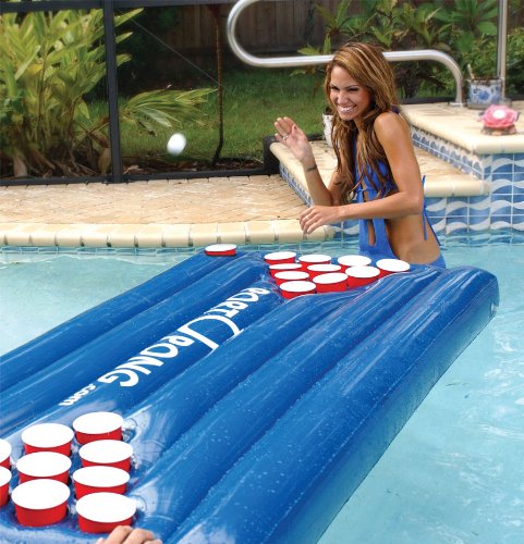 Port-o-Pong Portable Inflatable Beer Pong Table and Pool Pong Table (Blue)