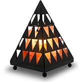 Himalayan Glow Pyramid Style Crystal Salt Night Light lamp with Pink Salt Chunks,Bulb Lamp,(ETL Certified) Dimmer Switch, Unique Lightening Ambience